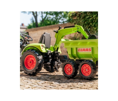 Traktors ar pedāļiem ar kausu un piekabi FALK CLAAS AVEC Green