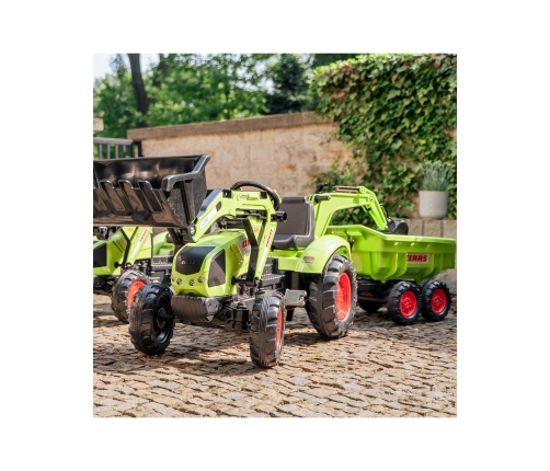 Traktors ar pedāļiem ar kausu un piekabi FALK CLAAS AVEC Green