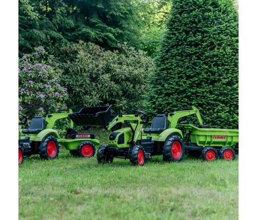 Traktors ar pedāļiem ar kausu un piekabi FALK CLAAS AVEC Green