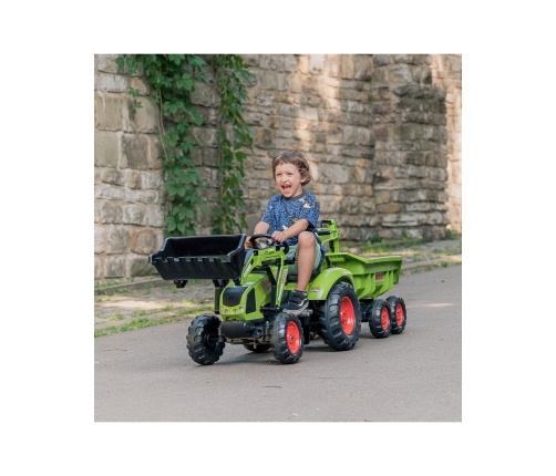 Traktors ar pedāļiem ar kausu un piekabi FALK CLAAS AVEC Green