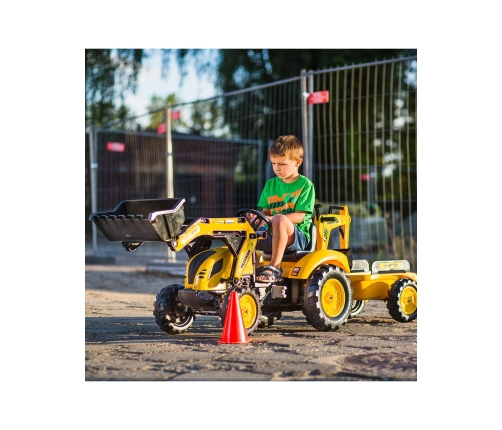 Трактор с педалями с ковшом и прицепом FALK KOMATSU Yellow