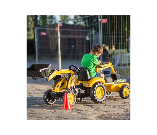 Трактор с педалями с ковшом и прицепом FALK KOMATSU Yellow