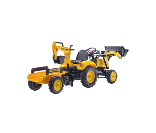 Трактор с педалями с ковшом и прицепом FALK KOMATSU Yellow