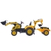 Traktors ar pedāļiem ar kausu un piekabi FALK KOMATSU Yellow