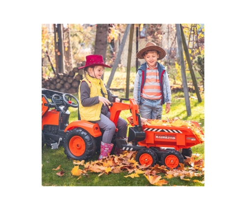 Bērnu stumjamā mašīna traktors ar piekabi FALK KUBOTA