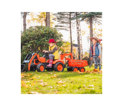 Bērnu stumjamā mašīna traktors ar piekabi FALK KUBOTA