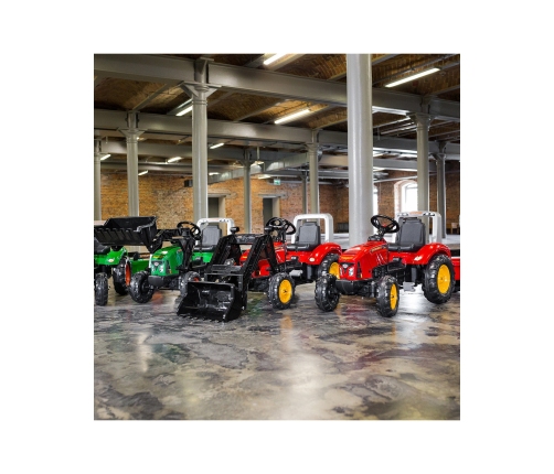 Трактор с педалями с ковшом и прицепом FALK Red Supercharger