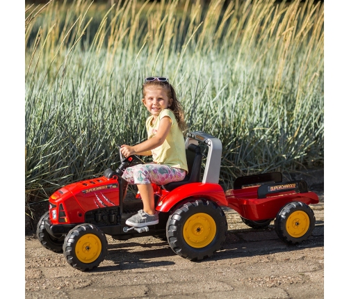 Traktors ar pedāļiem ar piekabi FALK Red Supercharger