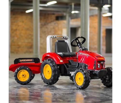 Traktors ar pedāļiem ar piekabi FALK Red Supercharger