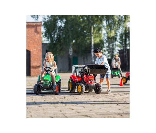 Трактор с педалями с ковшом и прицепом FALK Red Supercharger