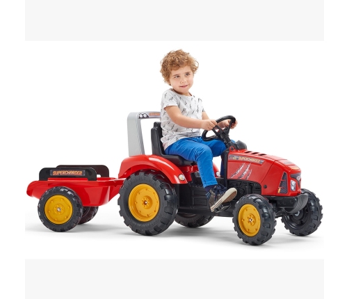 Traktors ar pedāļiem ar piekabi FALK Red Supercharger
