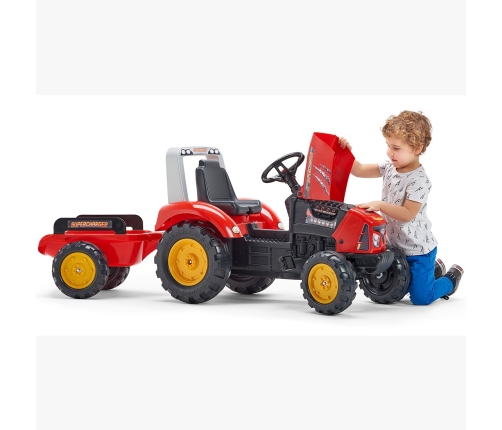 Traktors ar pedāļiem ar piekabi FALK Red Supercharger