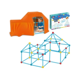 WOOPIE Duże Klocki Konstrukcyjny Namiot Zestaw Słomki Rurki 128 el. WOOPIE Duże Klocki Konstrukcyjny Namiot Zestaw Słomki Rurki 128 el.