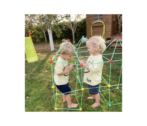 WOOPIE Duże Klocki Konstrukcyjny Namiot Zestaw Słomki Rurki 128 el.