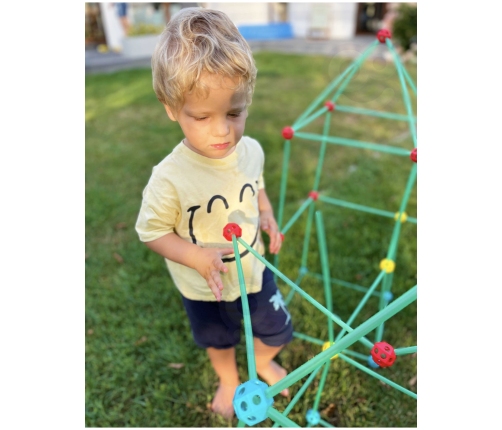 WOOPIE Duże Klocki Konstrukcyjny Namiot Zestaw Słomki Rurki 128 el.