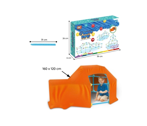 WOOPIE Duże Klocki Konstrukcyjny Namiot Zestaw Słomki Rurki 128 el.