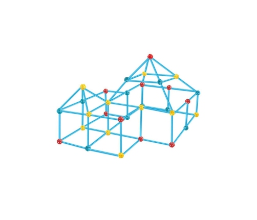 WOOPIE Duże Klocki Konstrukcyjny Namiot Zestaw Słomki Rurki 128 el.