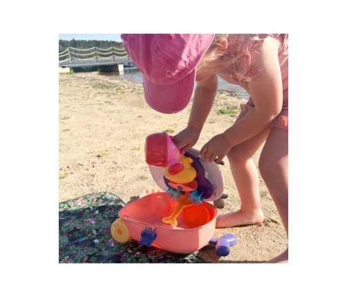 WOOPIE Zestaw do Piasku 3w1 Walizka Krówka Stolik Wodny