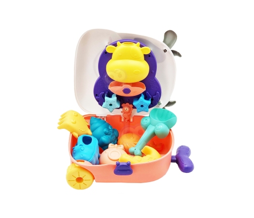 WOOPIE Zestaw do Piasku 3w1 Walizka Krówka Stolik Wodny