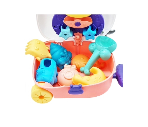 WOOPIE Zestaw do Piasku 3w1 Walizka Krówka Stolik Wodny