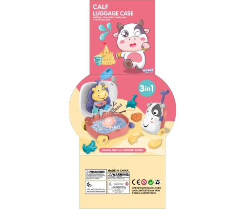 WOOPIE Zestaw do Piasku 3w1 Walizka Krówka Stolik Wodny