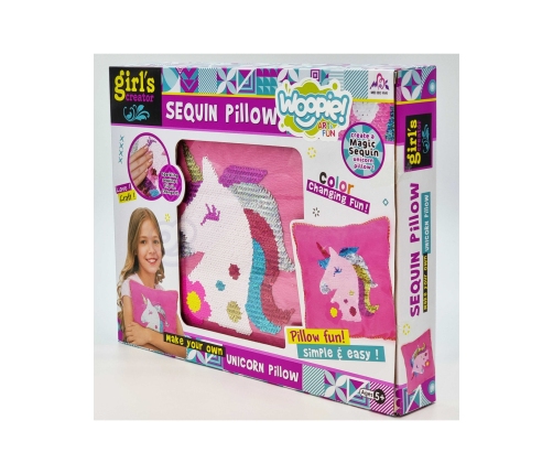 WOOPIE ART&FUN Zestaw Kreatywny Poduszka do Ozdobienia Jednorożec
