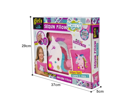 WOOPIE ART&FUN Zestaw Kreatywny Poduszka do Ozdobienia Jednorożec