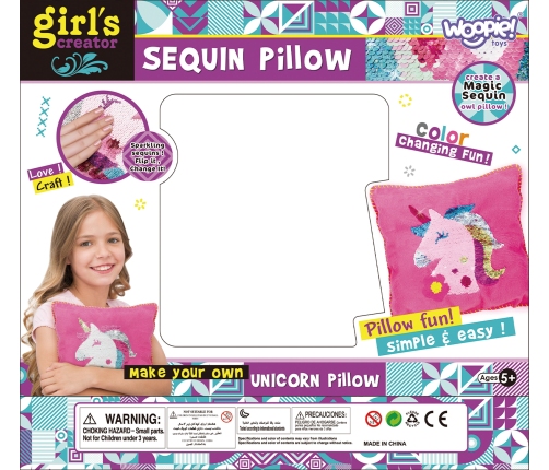 WOOPIE ART&FUN Zestaw Kreatywny Poduszka do Ozdobienia Jednorożec