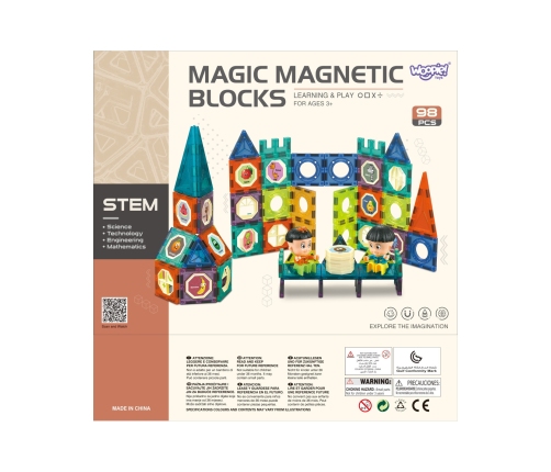 WOOPIE Klocki Magnetyczne Zamek 98 el.