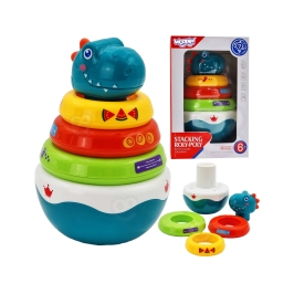 WOOPIE BABY Zabawka Sensoryczna Dino Układanka Piramidka dla Niemowląt