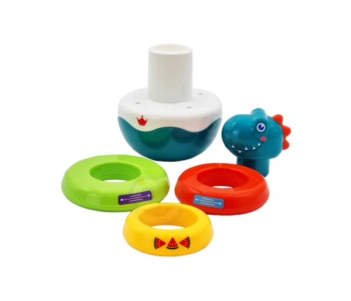 WOOPIE BABY Zabawka Sensoryczna Dino Układanka Piramidka dla Niemowląt