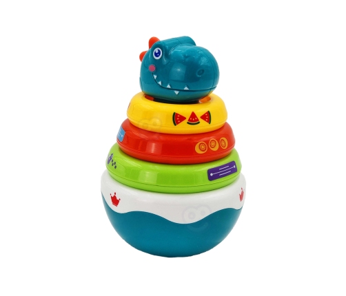 WOOPIE BABY Zabawka Sensoryczna Dino Układanka Piramidka dla Niemowląt