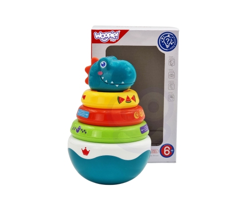 WOOPIE BABY Zabawka Sensoryczna Dino Układanka Piramidka dla Niemowląt