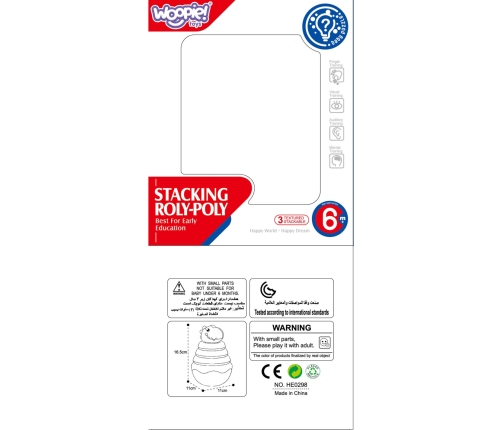WOOPIE BABY Zabawka Sensoryczna Dino Układanka Piramidka dla Niemowląt