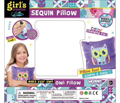 WOOPIE ART&FUN Zestaw Kreatywny Poduszka do Ozdobienia Sówka