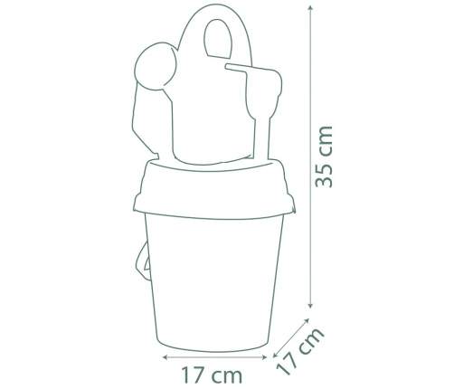 SMOBY Green Wiaderko Myszka Miki Minnie z akcesoriami do piasku i konewką z bioplastiku