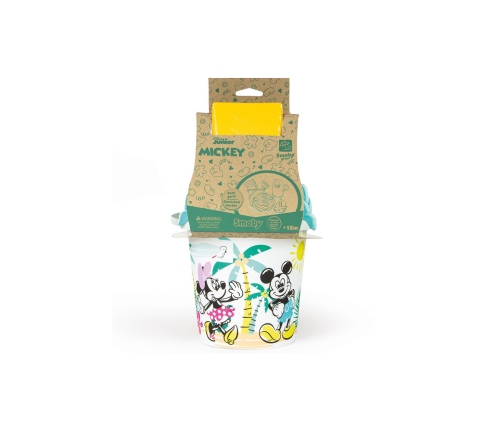 SMOBY Green Wiaderko Myszka Miki Minnie z akcesoriami do piasku i konewką z bioplastiku