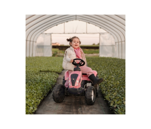 Трактор с педалями с прицепом FALK Country Star Pink