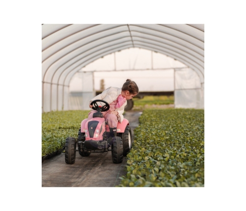 Трактор с педалями с прицепом FALK Country Star Pink