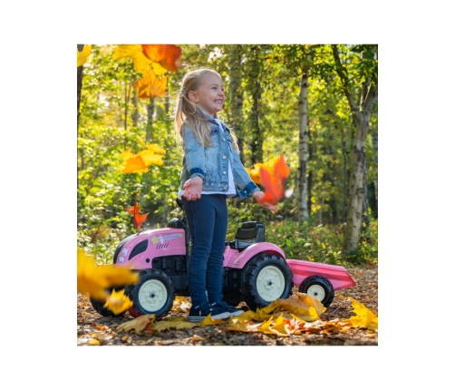 Трактор с педалями с прицепом FALK Country Star Pink