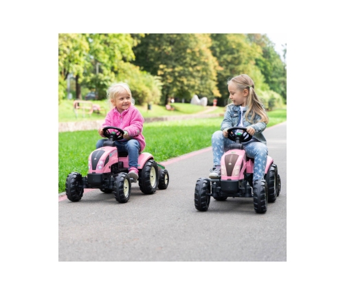 Трактор с педалями с прицепом FALK Country Star Pink