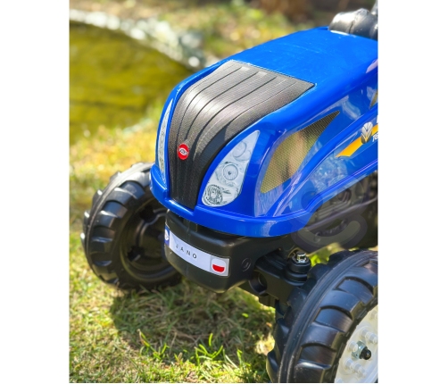 Traktors ar pedāļiem ar piekabi FALK New Holland Blue