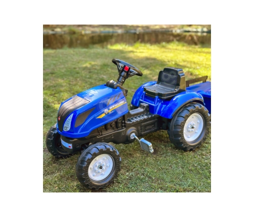Трактор с педалями с прицепом FALK New Holland Blue