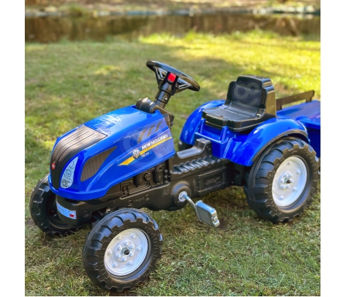 Traktors ar pedāļiem ar piekabi FALK New Holland Blue