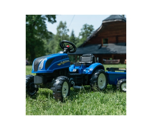 Трактор с педалями с прицепом FALK New Holland Blue