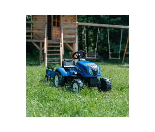 Трактор с педалями с прицепом FALK New Holland Blue