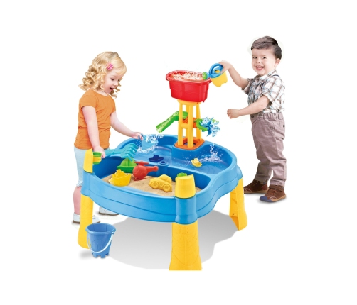 WOOPIE Stolik Wodny 2w1 Piaskownica Młyn 14 akc.