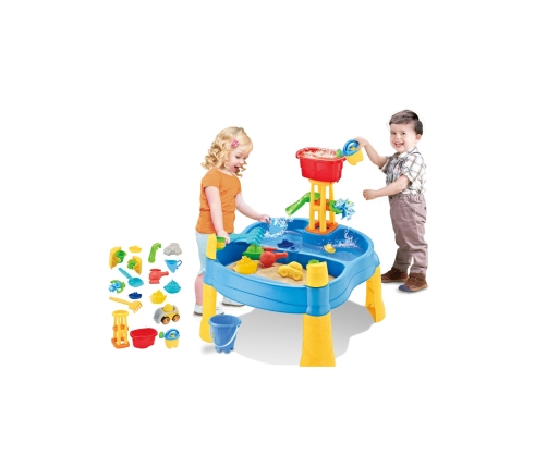 WOOPIE Stolik Wodny 2w1 Piaskownica Młyn 14 akc.