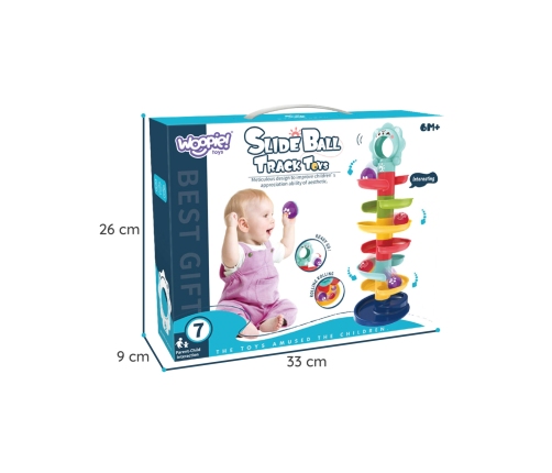 WOOPIE BABY Kulodrom Tor Kulkowy Zestaw Spirala + 2 Kulki