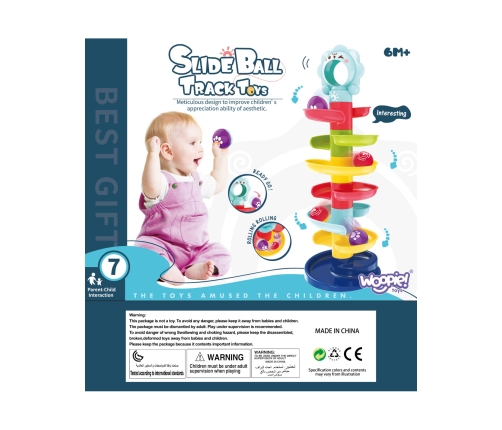 WOOPIE BABY Kulodrom Tor Kulkowy Zestaw Spirala + 2 Kulki